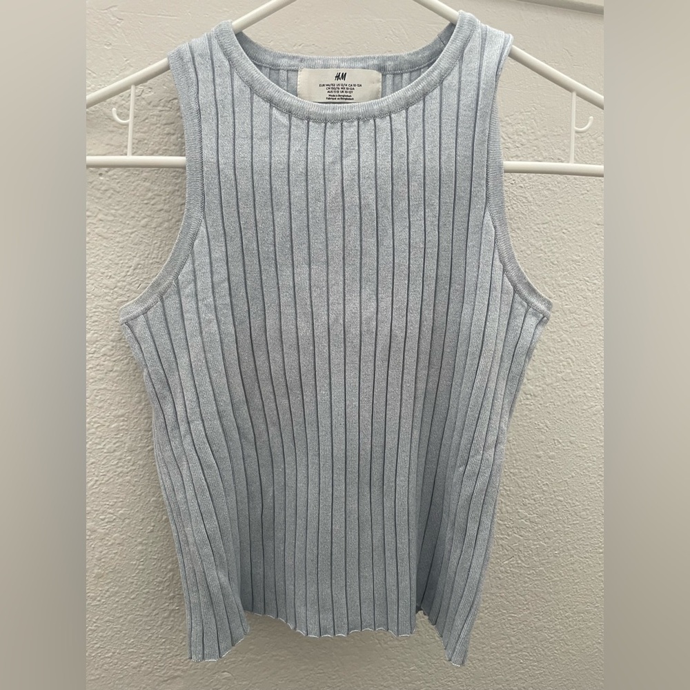 H&M Baby blue Ribbed Tank Top